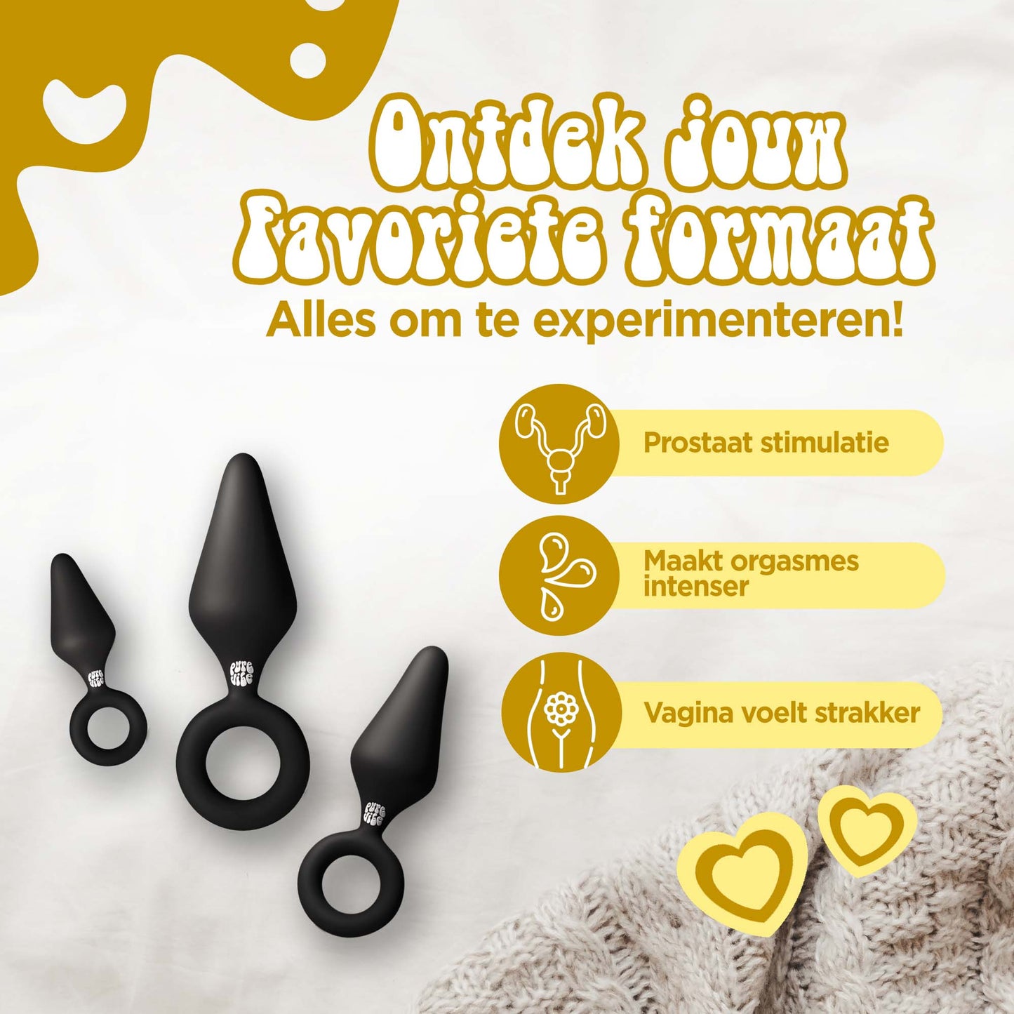 Arousal Buttplug set van 3 stuks