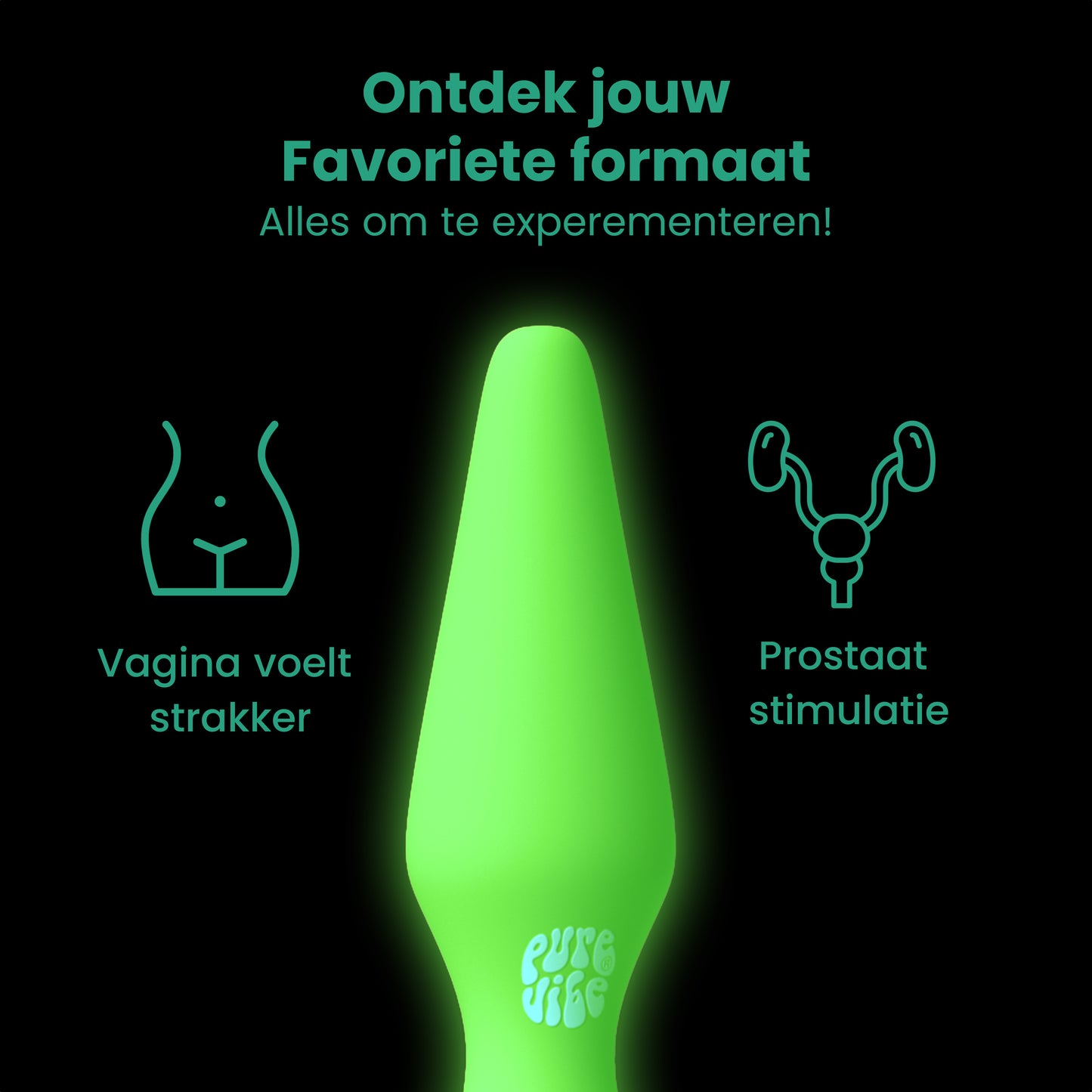 Glow in the Dark Butt plug set of 3 pieces