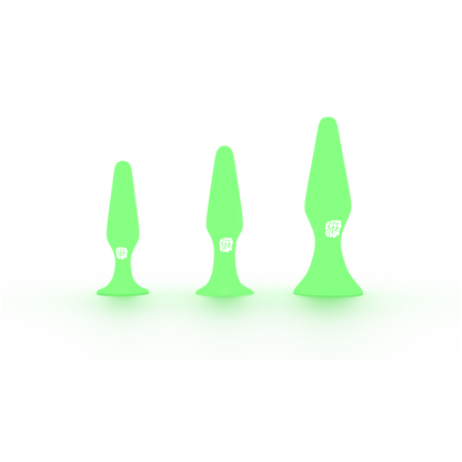 Glow in the Dark Butt plug set of 3 pieces