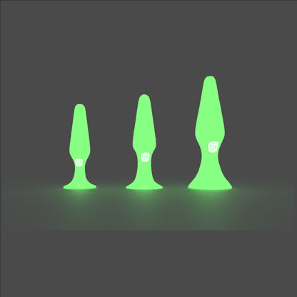 Glow in the Dark Butt plug set of 3 pieces